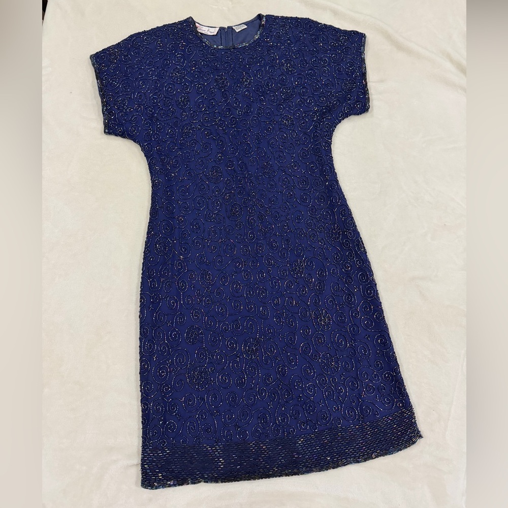 Laurence Kazar Navy Mini Dress